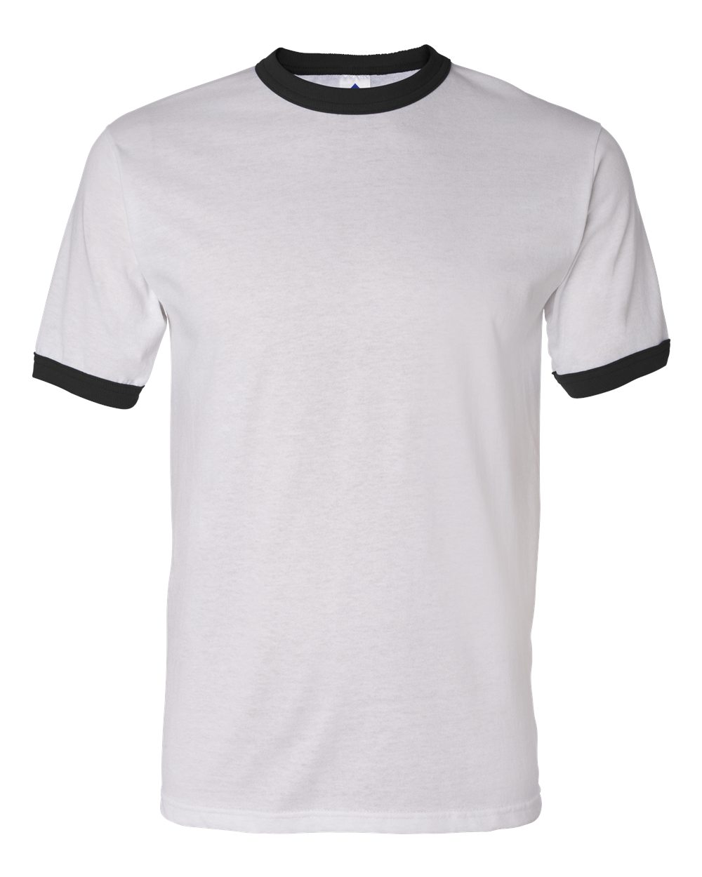 Unisex 50/50 Ringer T-Shirt - Front - B01334503 - White/ Black