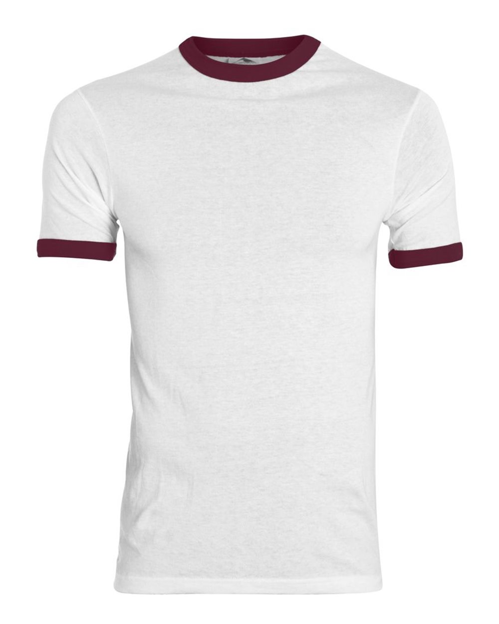 Unisex 50/50 Ringer T-Shirt - Front - B01334553 - White/ Maroon