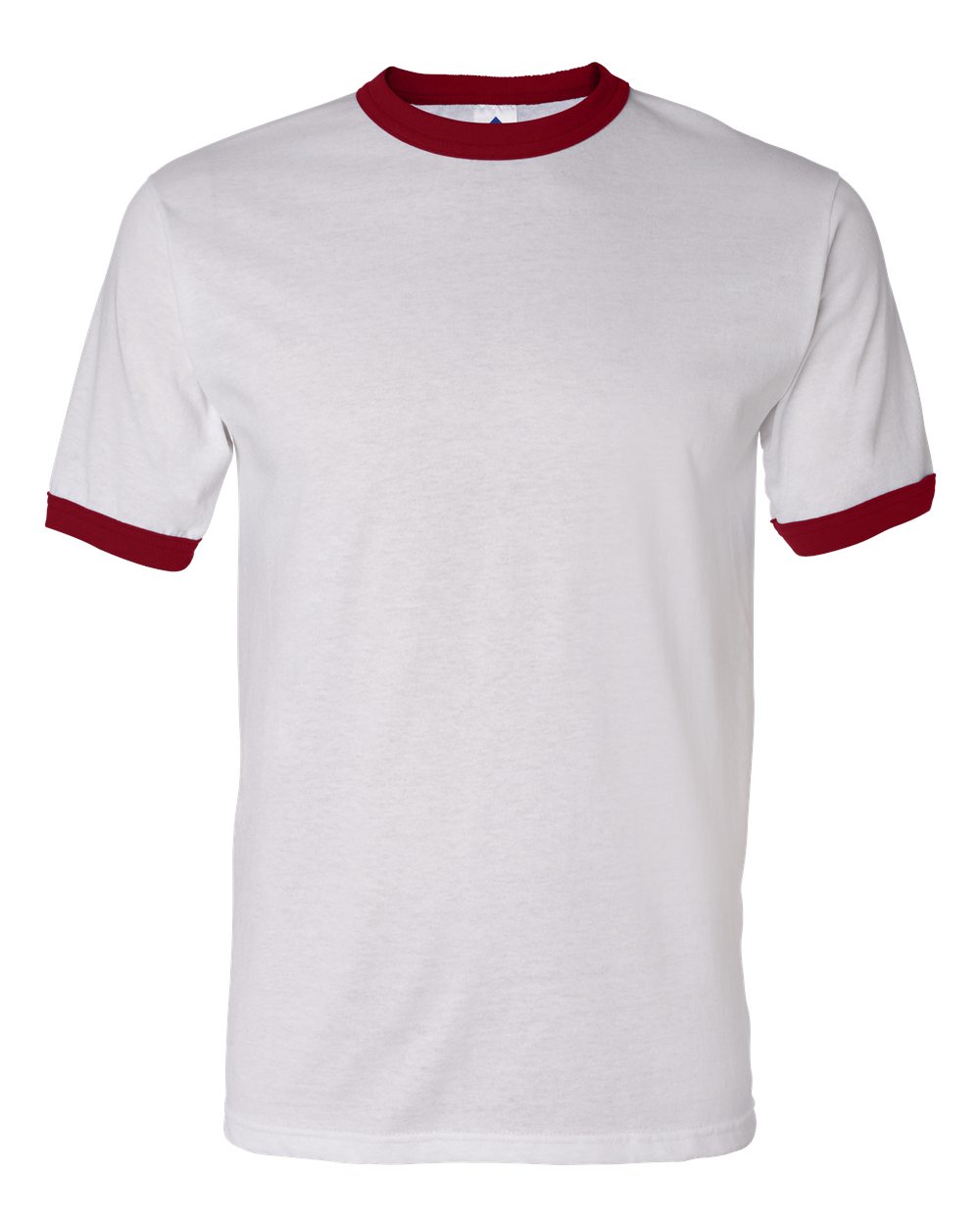 Unisex 50/50 Ringer T-Shirt - Front - B01334703 - White/ Red