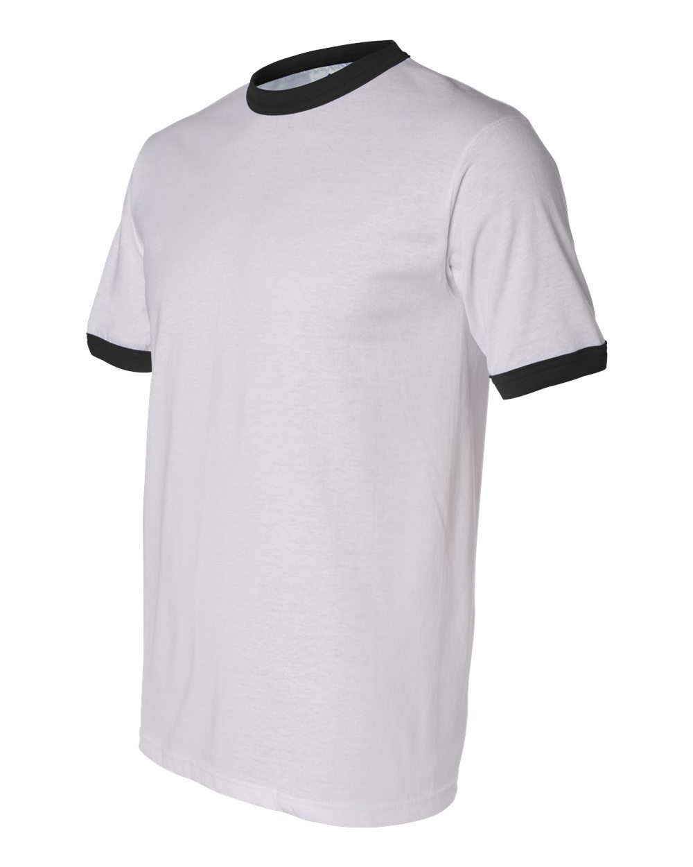 Unisex 50/50 Ringer T-Shirt - Side - B01334503 - White/ Black