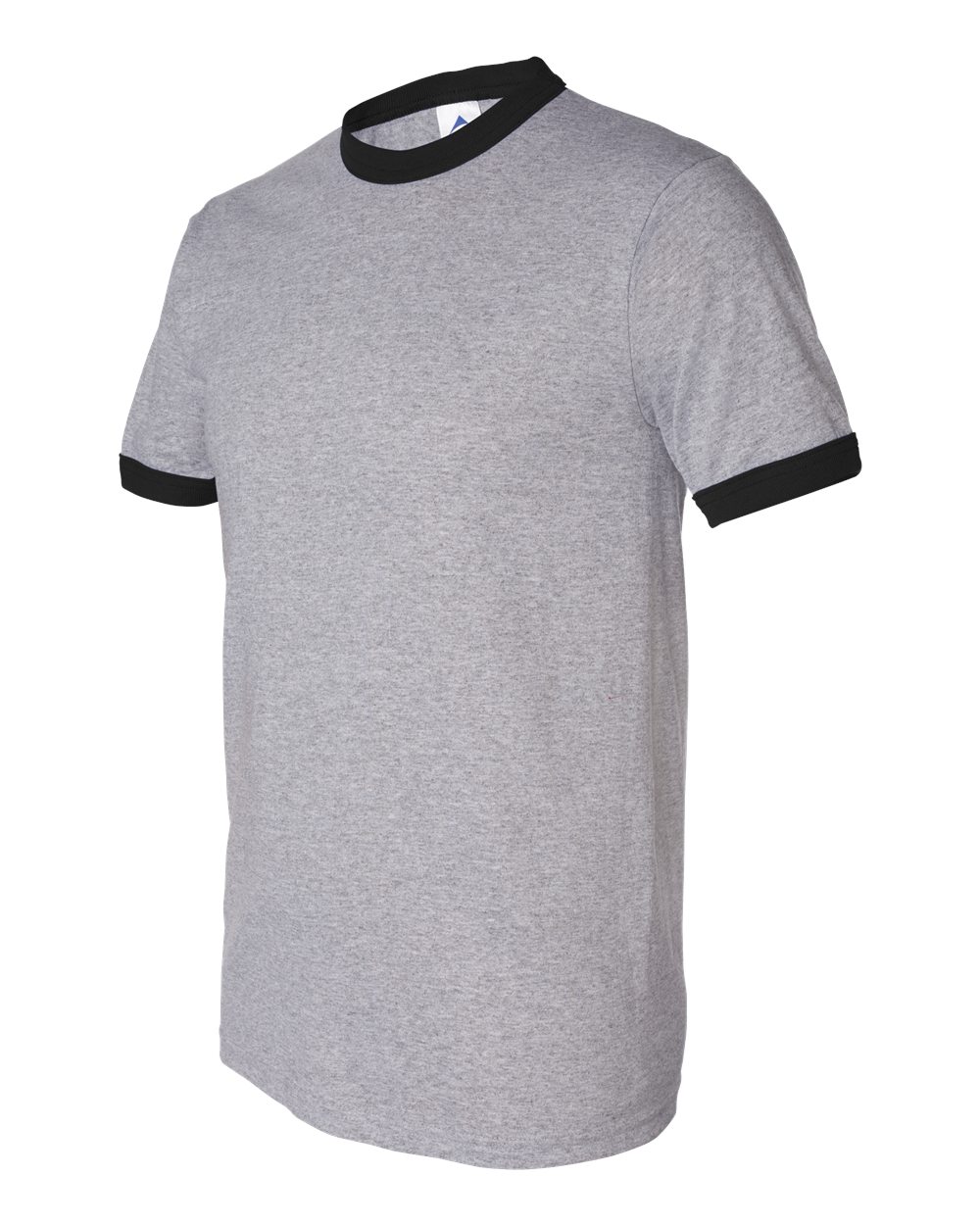 Unisex 50/50 Ringer T-Shirt - Side - B01334513 - Athletic Heather/ Black