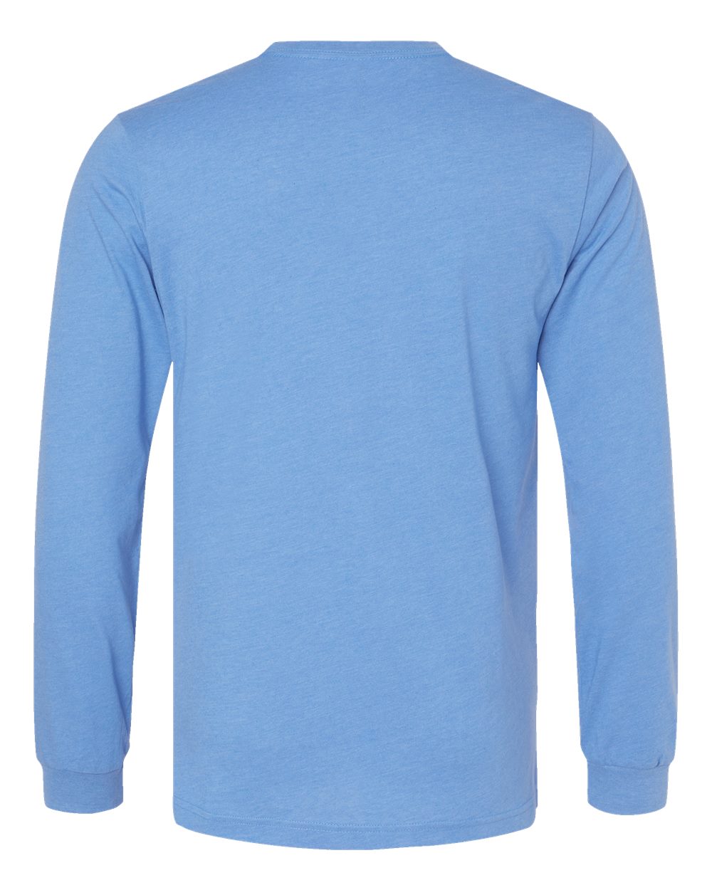 Heather CVC Long Sleeve Tee - Back - B02906022 - Heather Carolina Blue