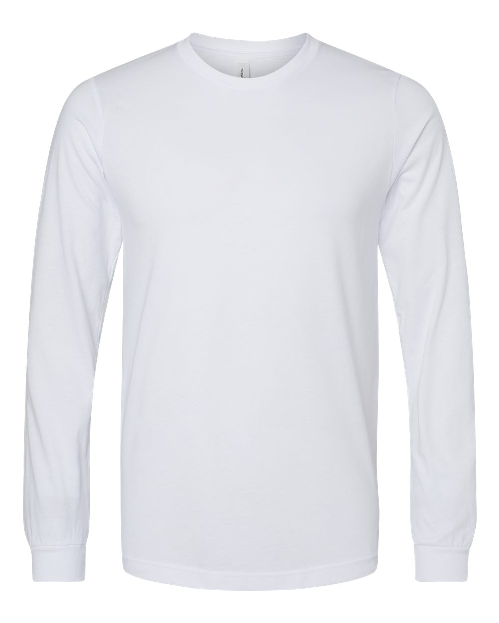 Heather CVC Long Sleeve Tee - Front - B02906012 - Solid White Blend