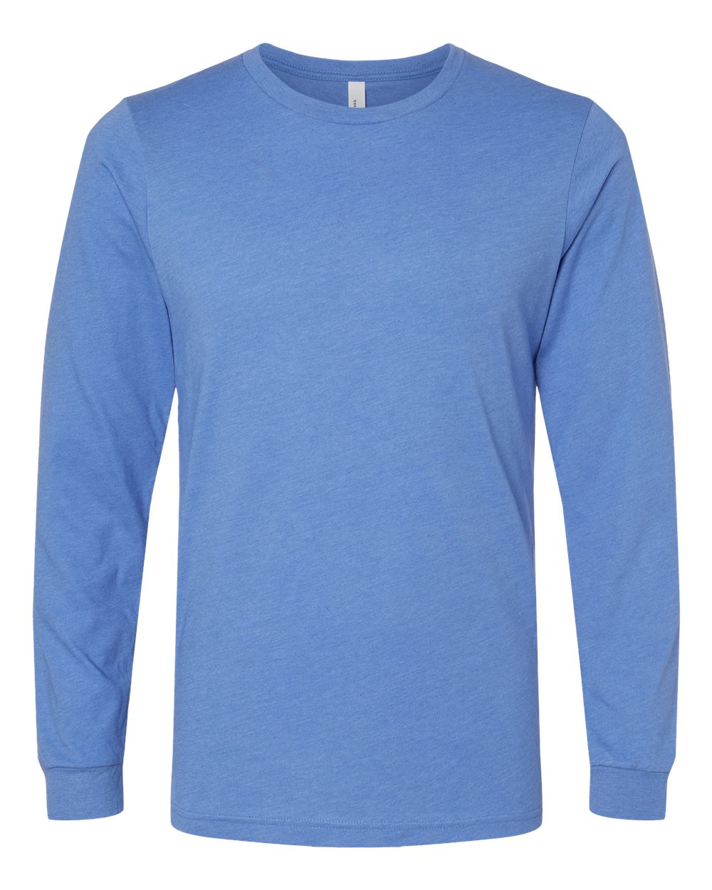 Heather CVC Long Sleeve Tee - Front - B02906042 - Heather Columbia Blue