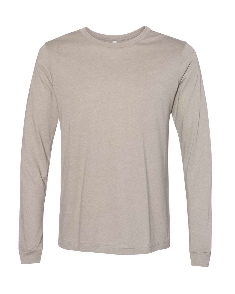 Heather CVC Long Sleeve Tee - Front - B02906132 - Heather Stone