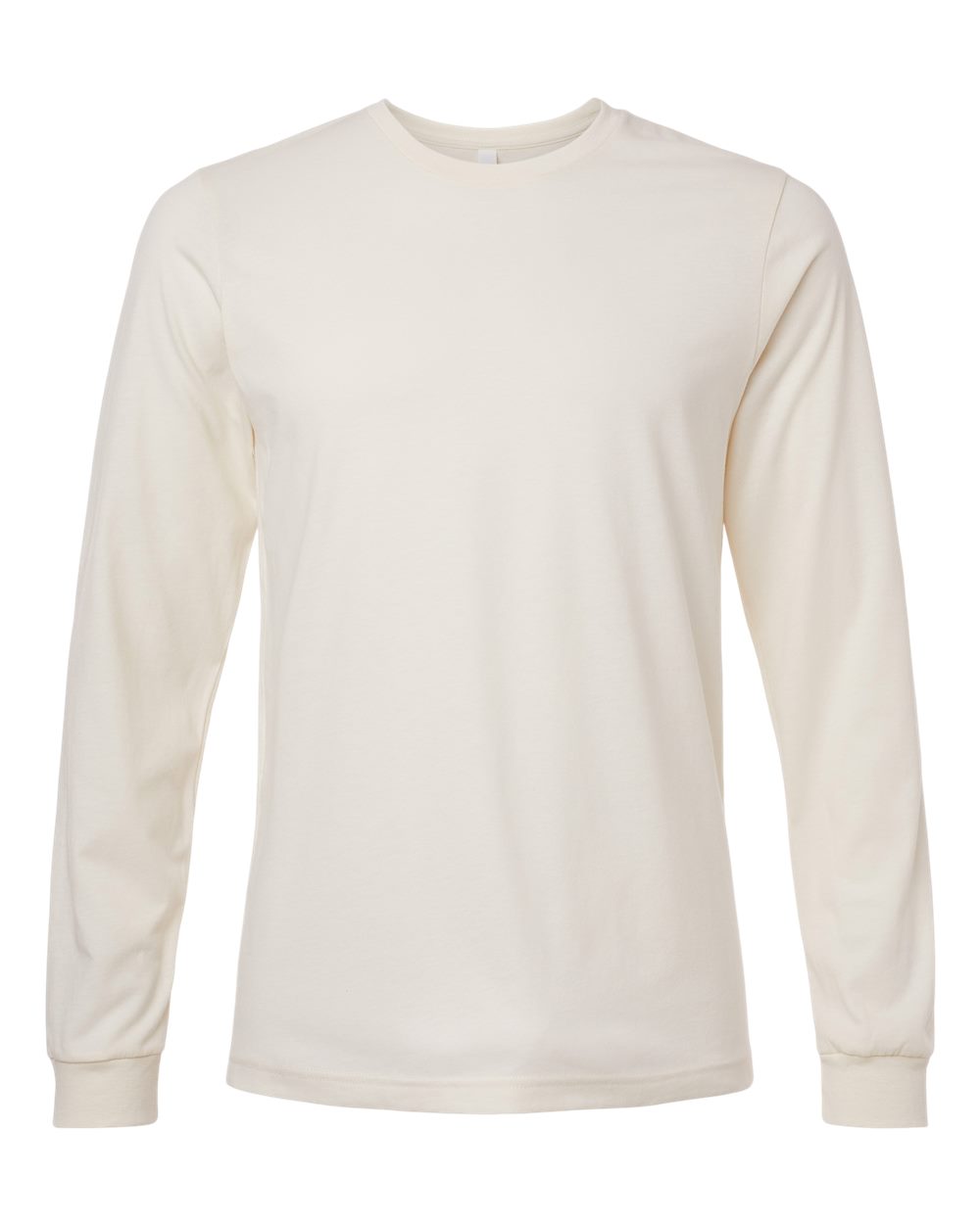 Heather CVC Long Sleeve Tee - Front - B02906172 - Heather Natural