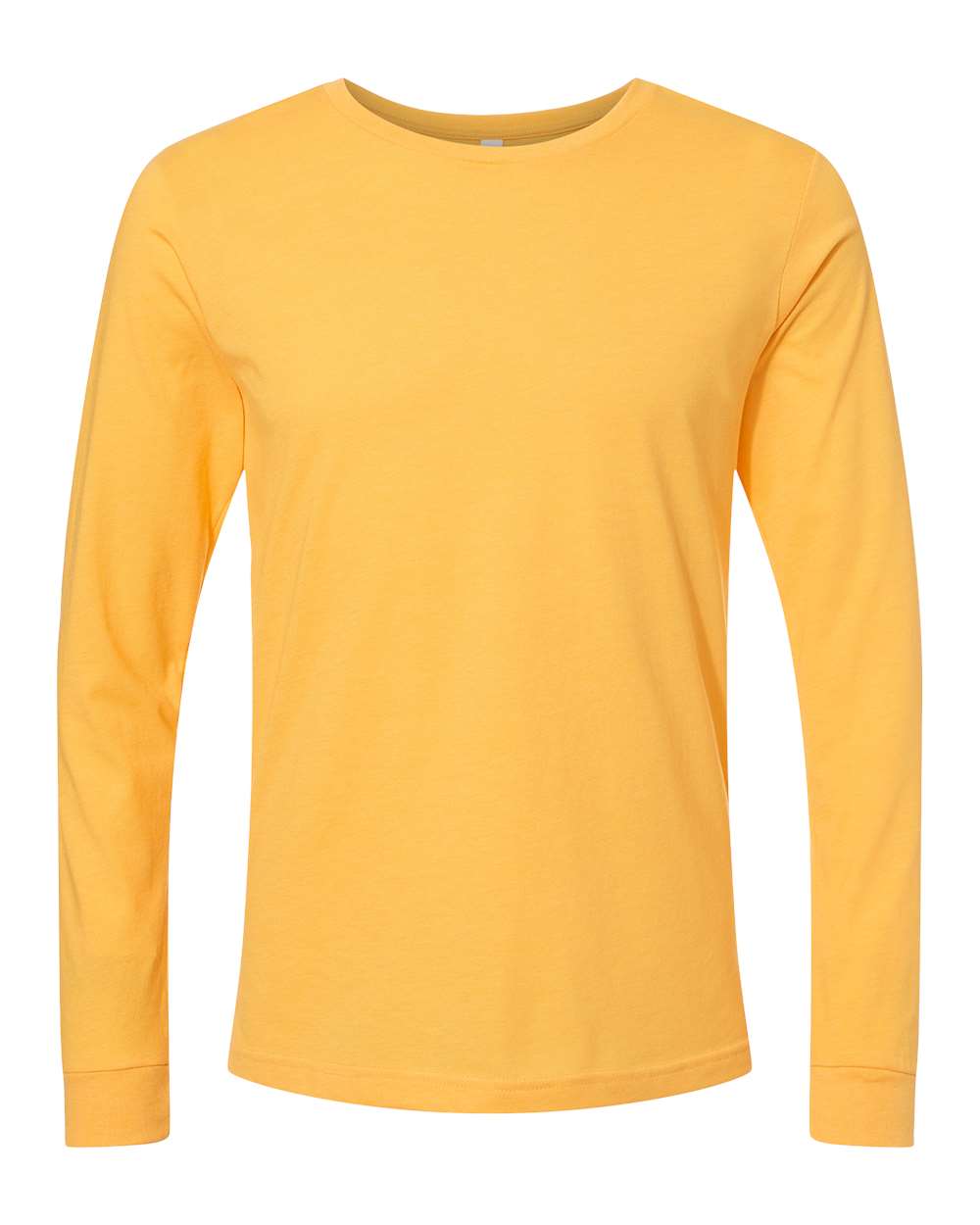 Heather CVC Long Sleeve Tee - Front - B02906422 - Heather Yellow Gold