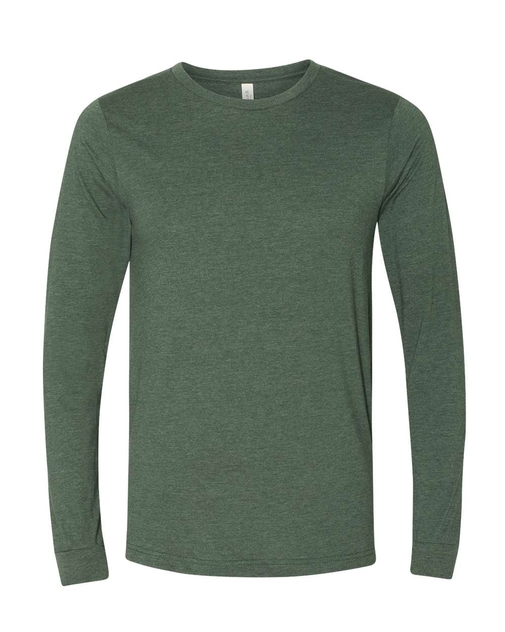 Heather CVC Long Sleeve Tee - Front - B02906572 - Heather Forest