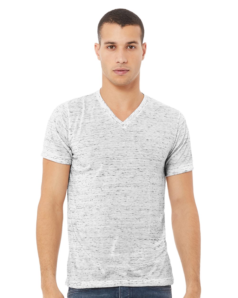 Unisex Textured Jersey V-Neck Tee - styleImage
