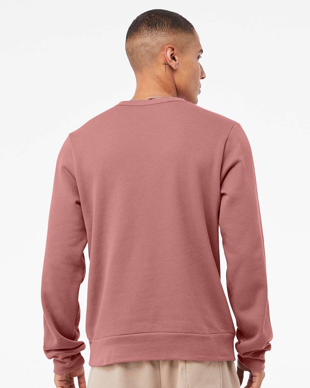 Unisex Sponge Fleece Classic Crewneck Sweatshirt - OnModelBack - B08006272 - Mauve