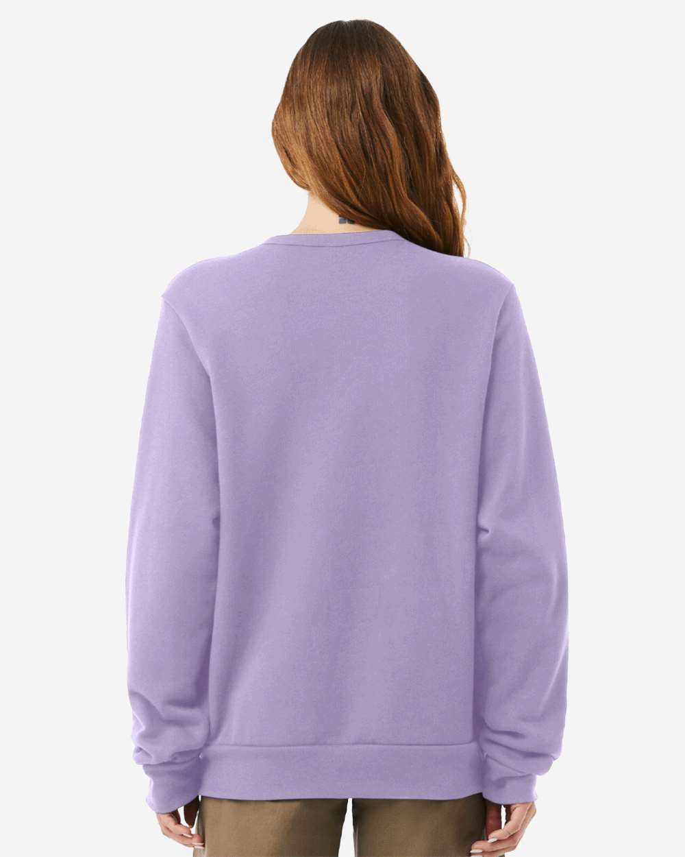 Unisex Sponge Fleece Classic Crewneck Sweatshirt - OnModelBack - B08006432 - Dark Lavender