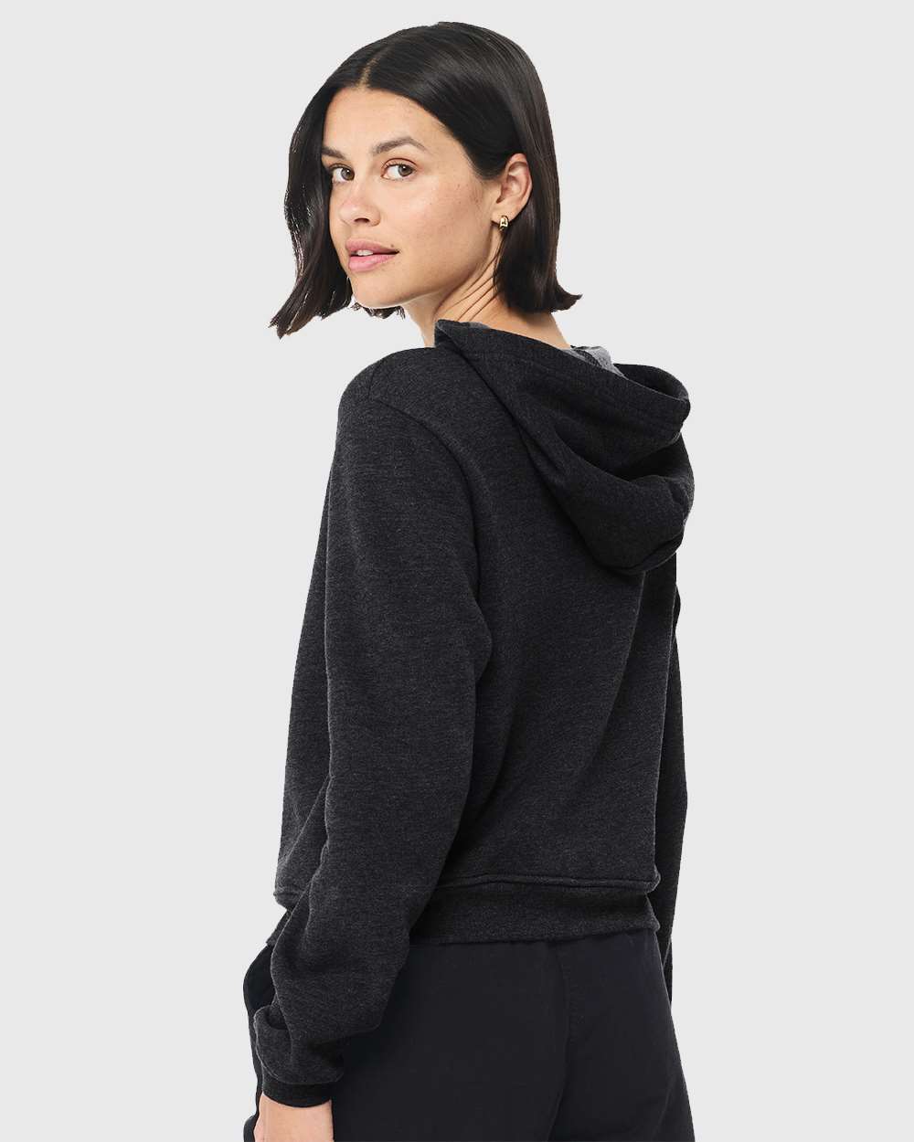 Women's Classic Hoodie - OnModelBack - B60106093 - Dark Grey Heather