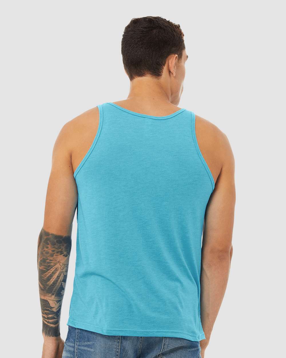 Unisex Triblend Tank - OnModelBack - B04206052 - Aqua Triblend