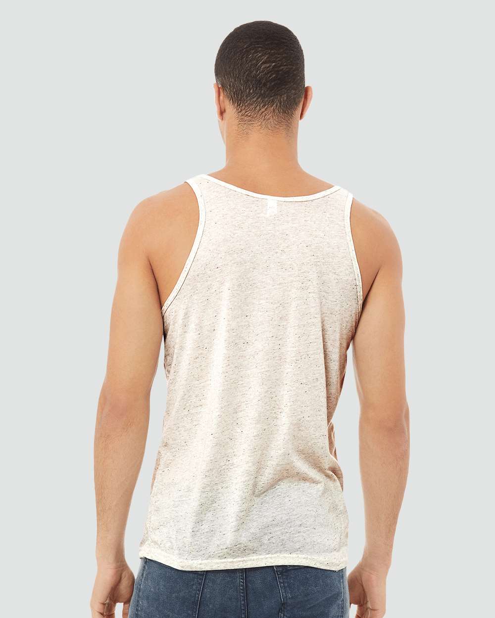 Unisex Triblend Tank - OnModelBack - B04206242 - Oatmeal Triblend