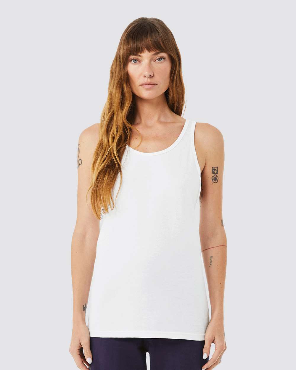 Unisex Triblend Tank - OnModelFront - B04206102 - Solid White Triblend