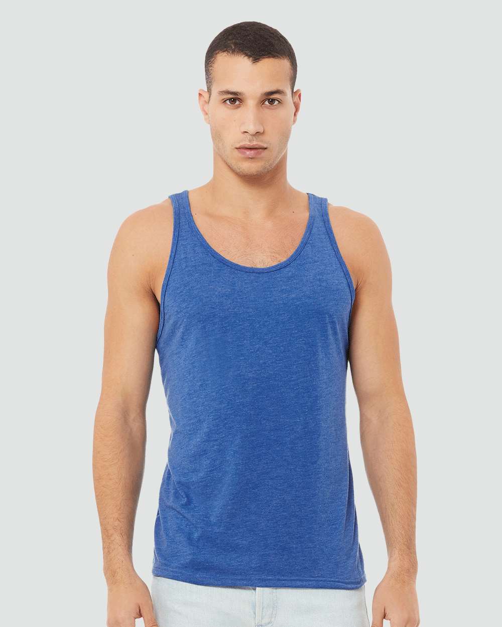 Unisex Triblend Tank - OnModelFront - B04206752 - True Royal Triblend