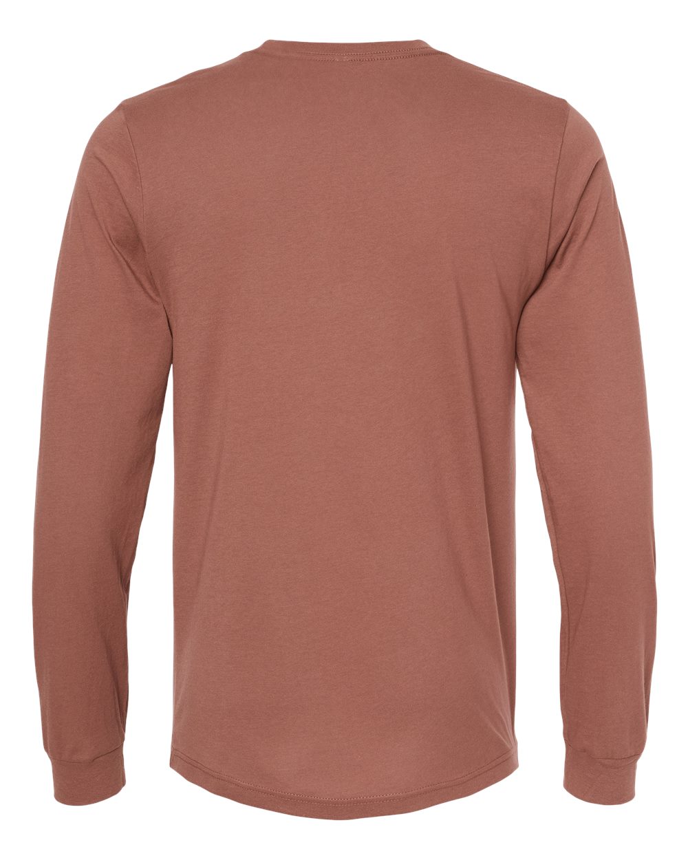 Unisex Jersey Long Sleeve Tee - Back - B05606142 - Chestnut