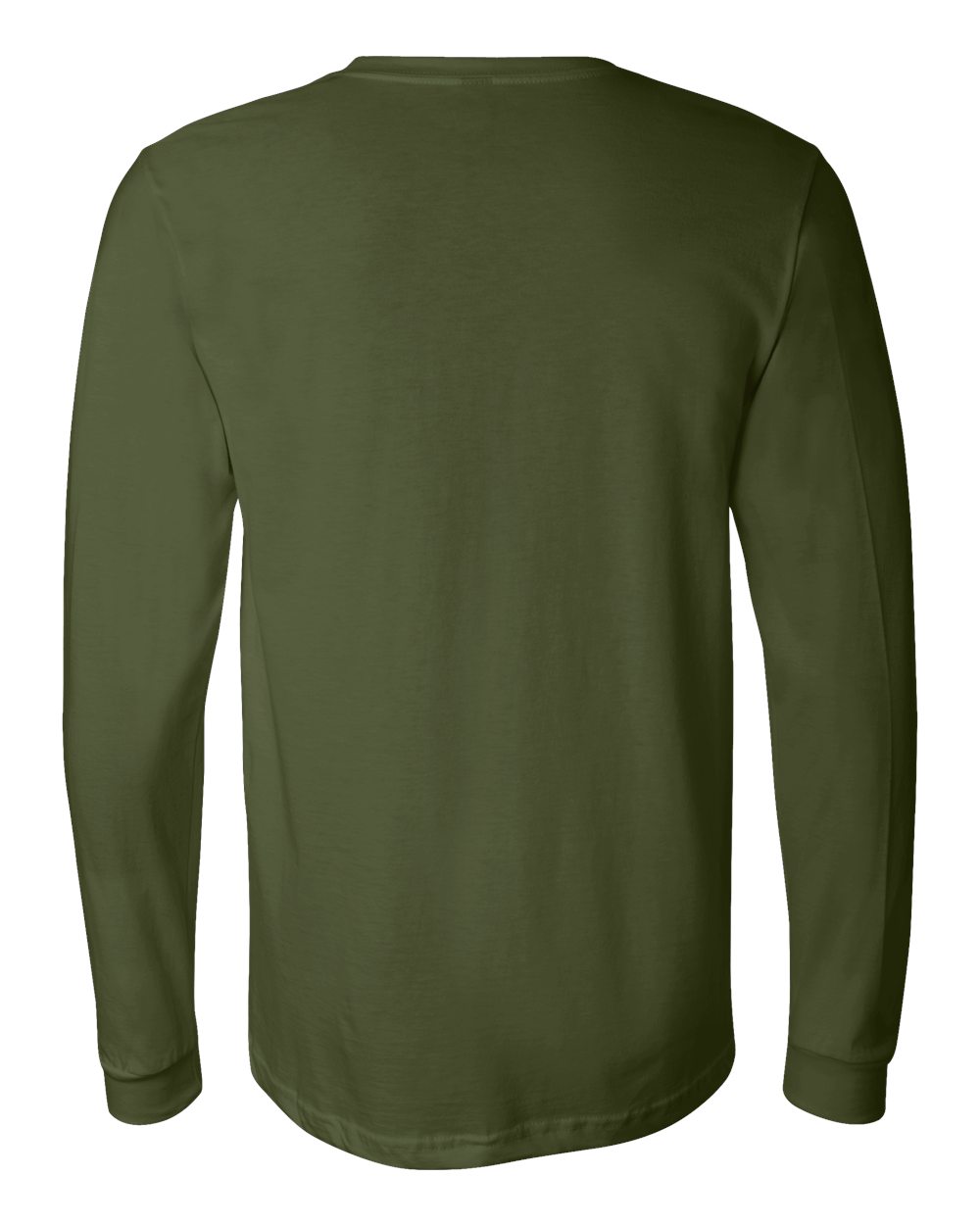 Unisex Jersey Long Sleeve Tee - Back - B05606642 - Olive
