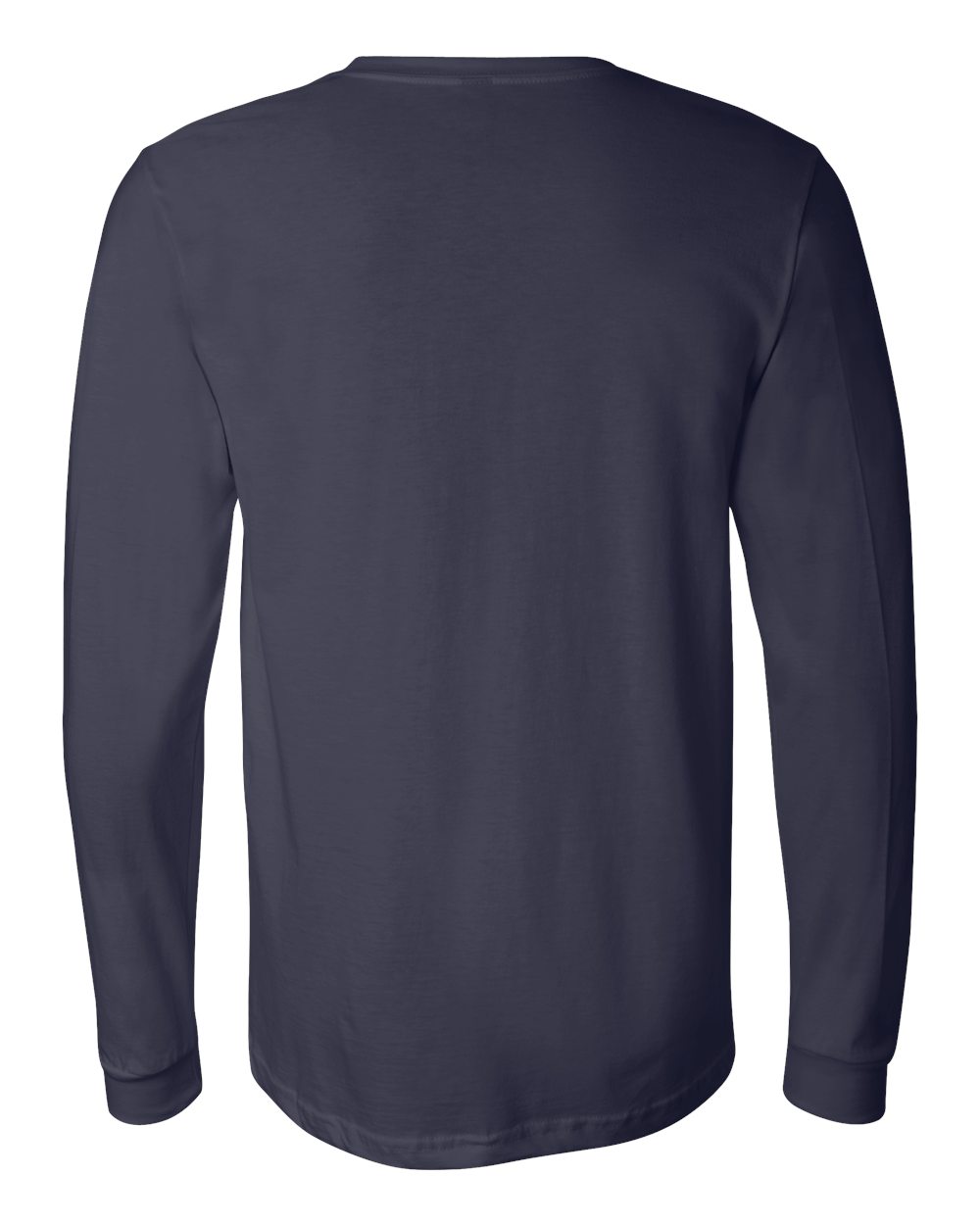 Unisex Jersey Long Sleeve Tee - Back - B05606652 - Navy