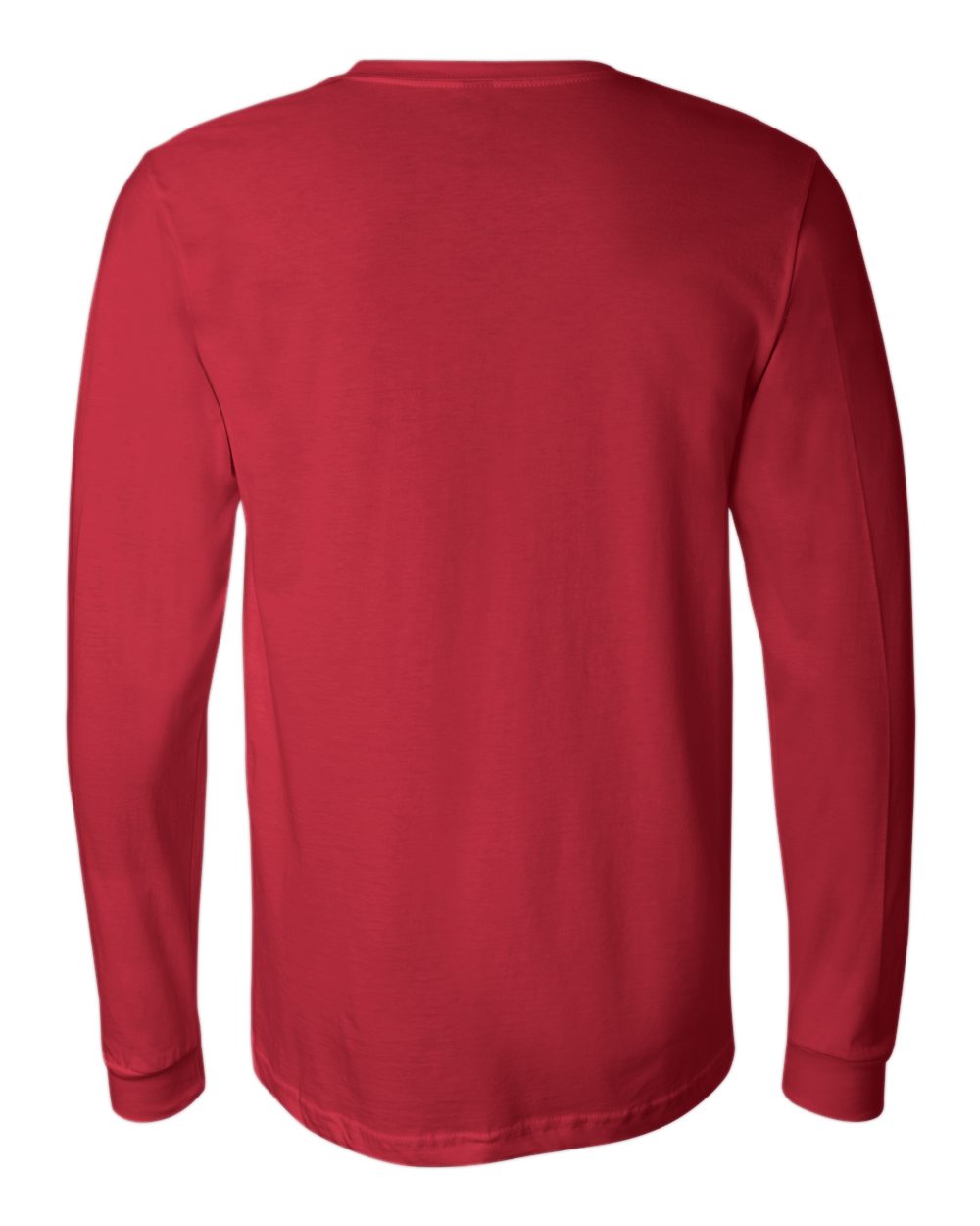Unisex Jersey Long Sleeve Tee - Back - B05606702 - Red