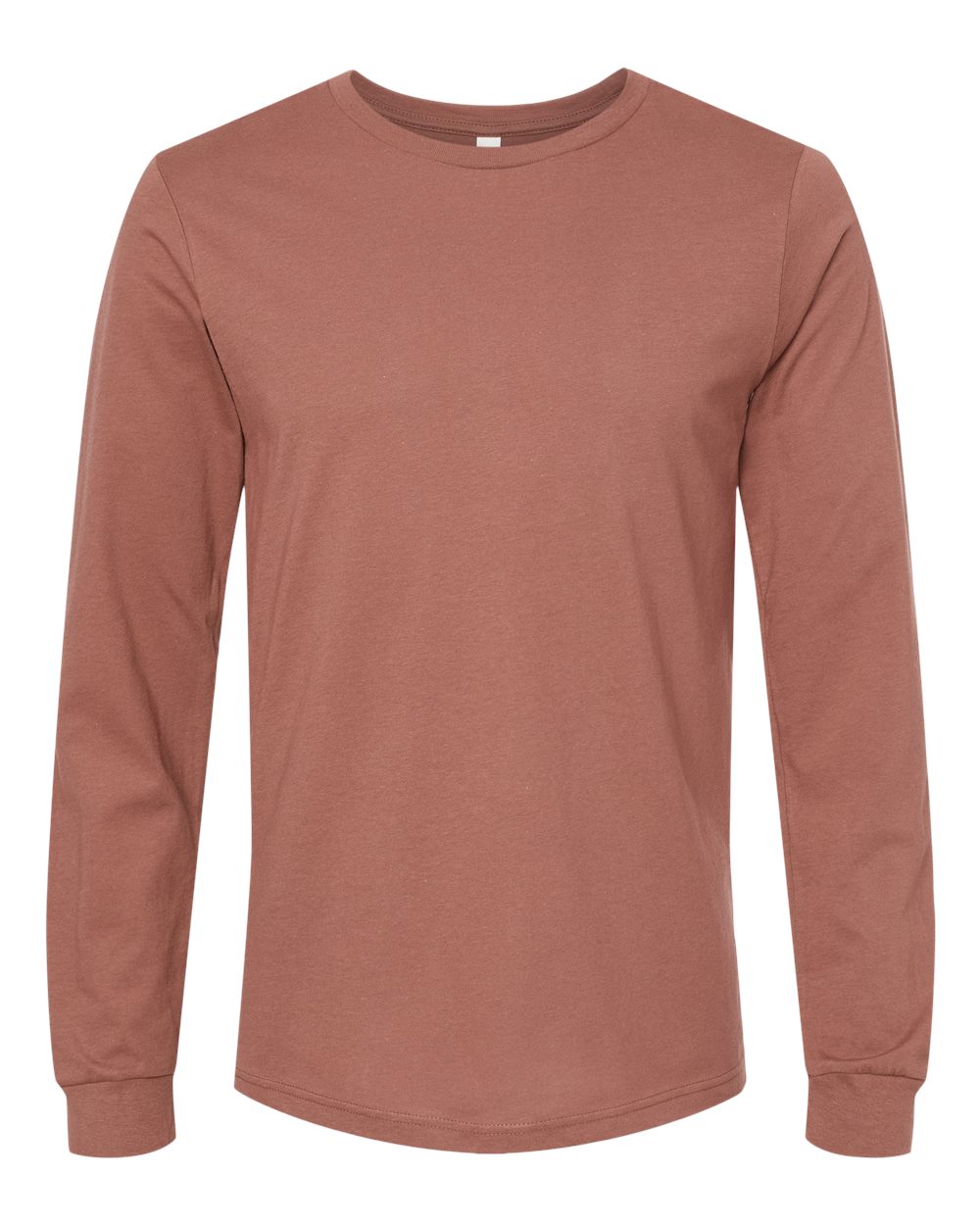 Unisex Jersey Long Sleeve Tee - Front - B05606142 - Chestnut