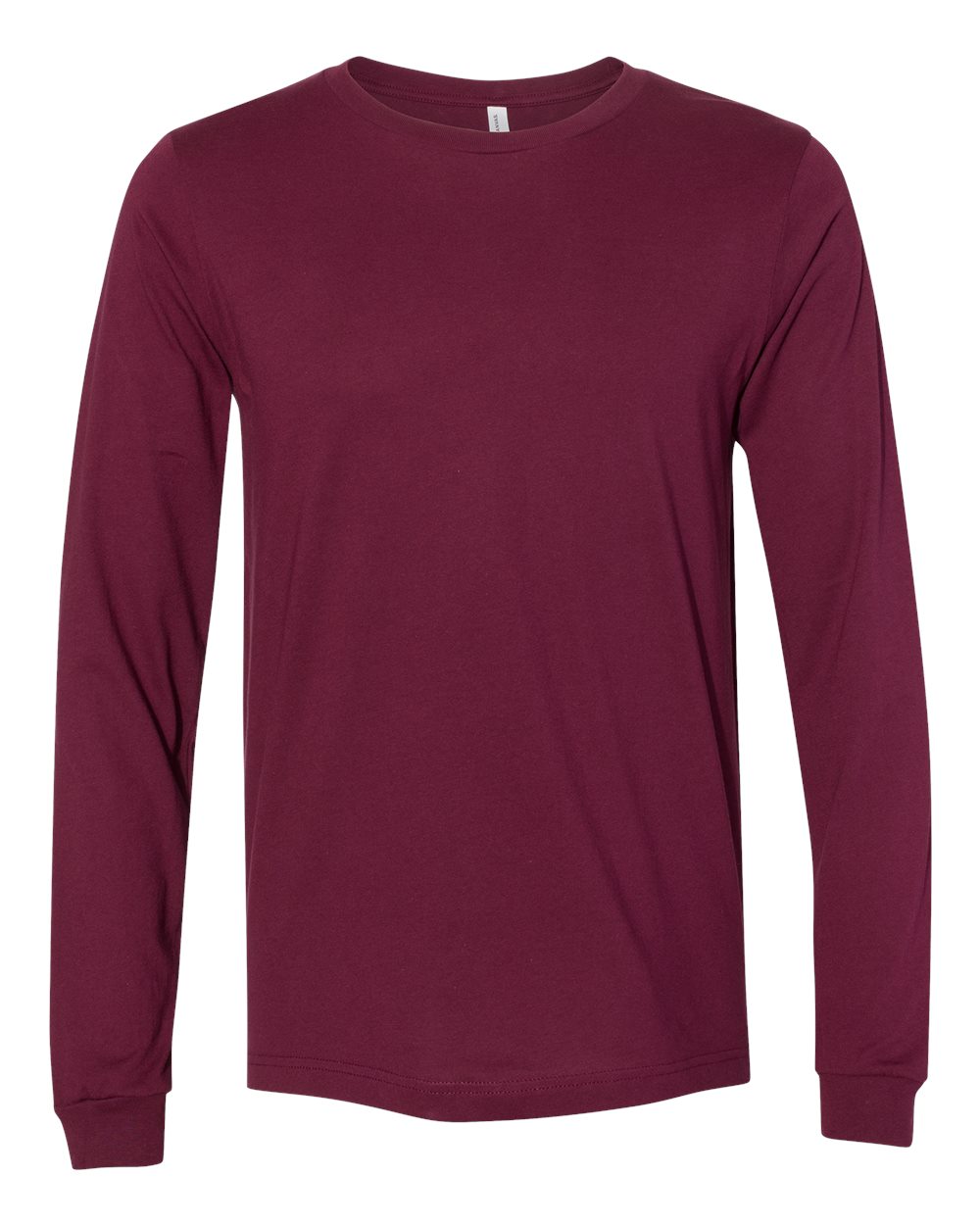 Unisex Jersey Long Sleeve Tee - Front - B05606152 - Maroon