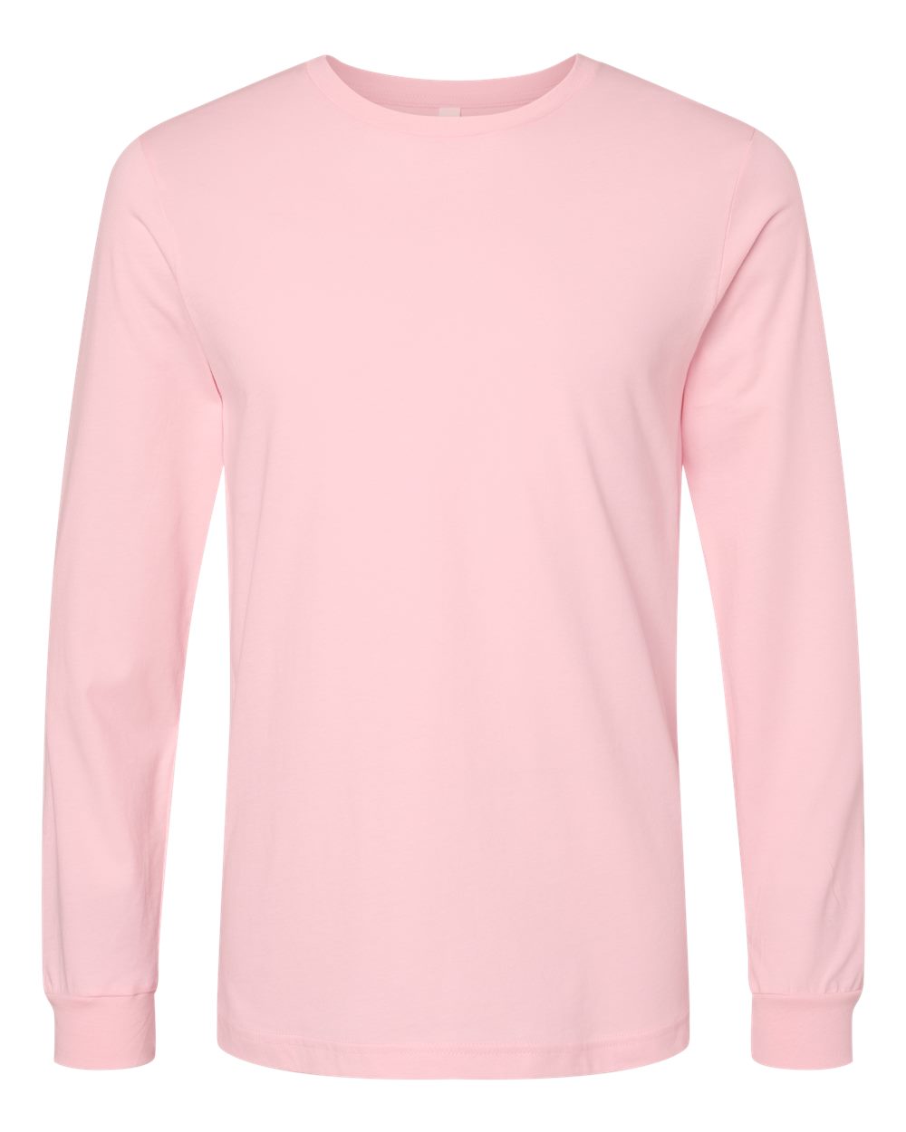 Unisex Jersey Long Sleeve Tee - Front - B05606352 - Pink
