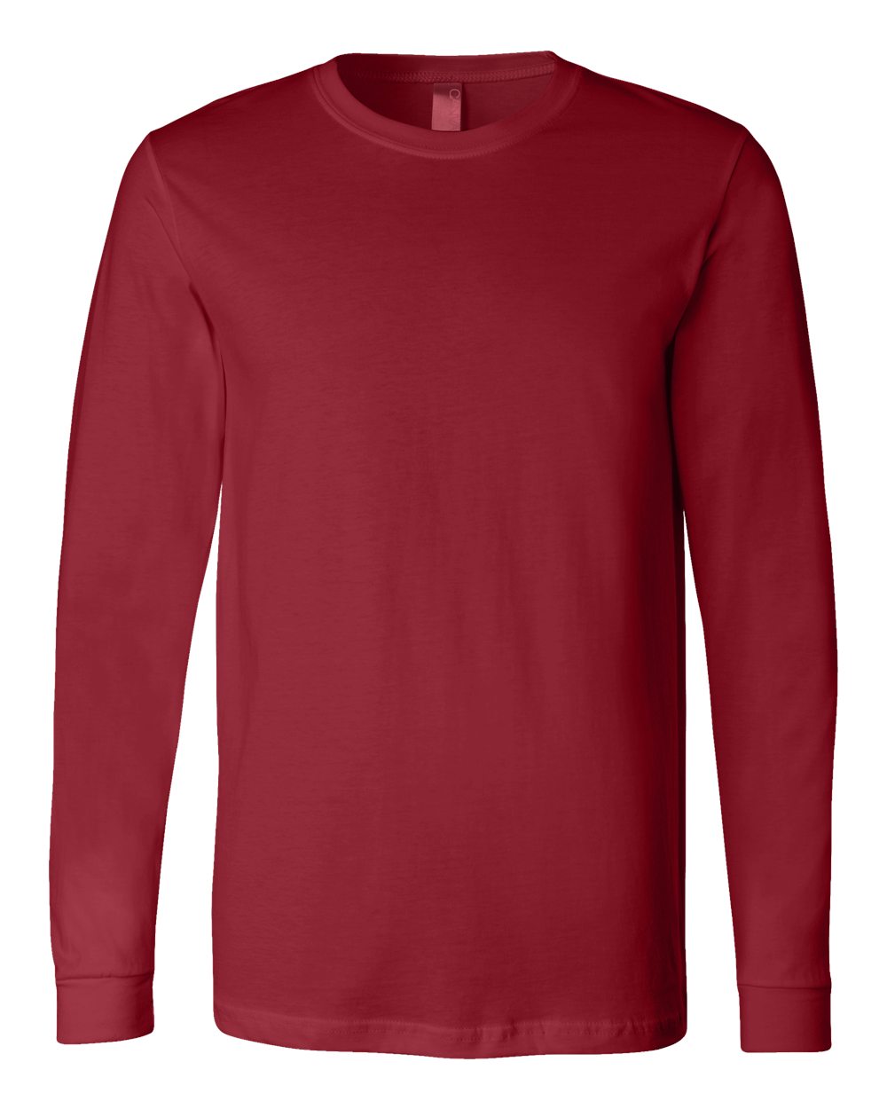 Unisex Jersey Long Sleeve Tee - Front - B05606522 - Cardinal