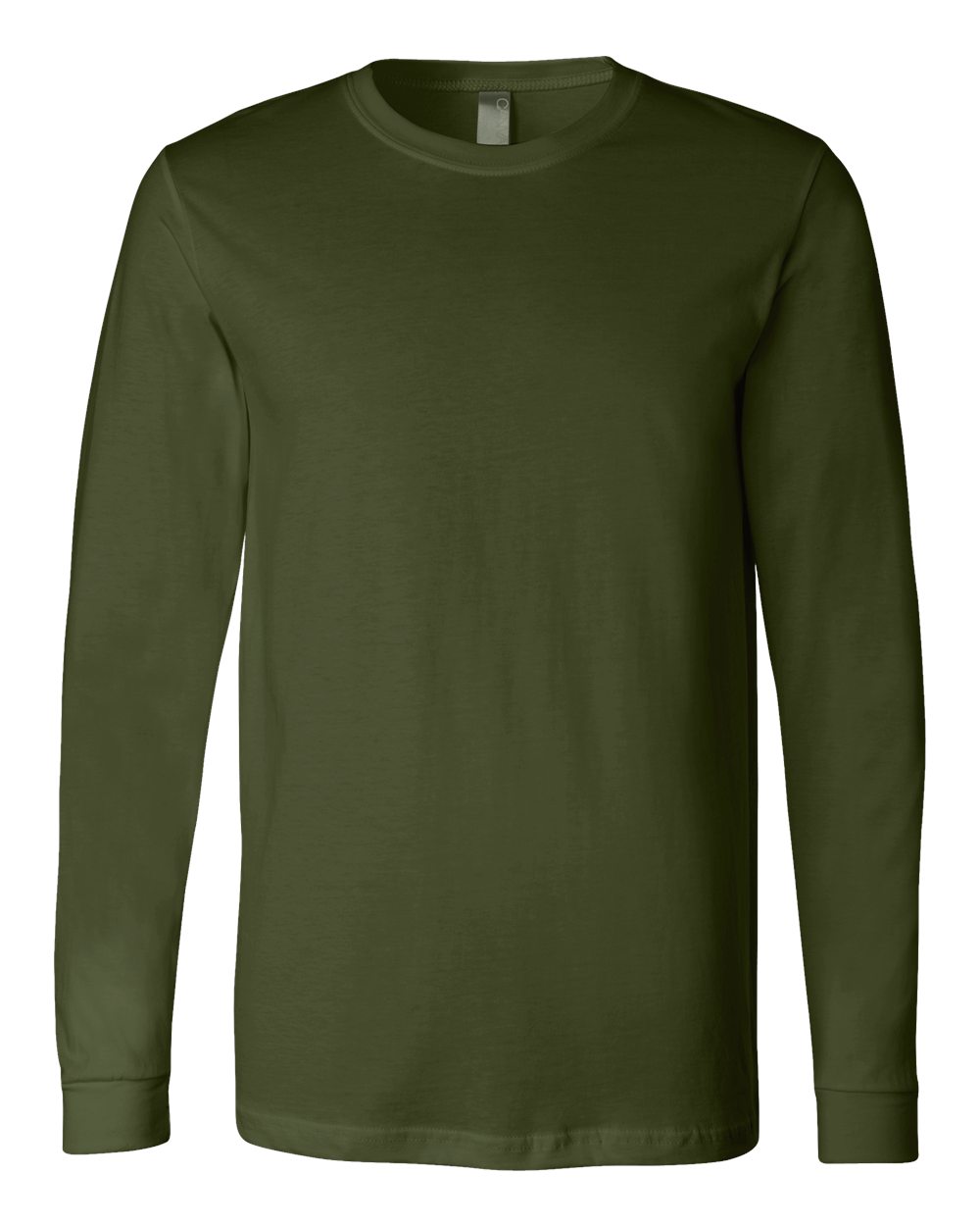 Unisex Jersey Long Sleeve Tee - Front - B05606642 - Olive