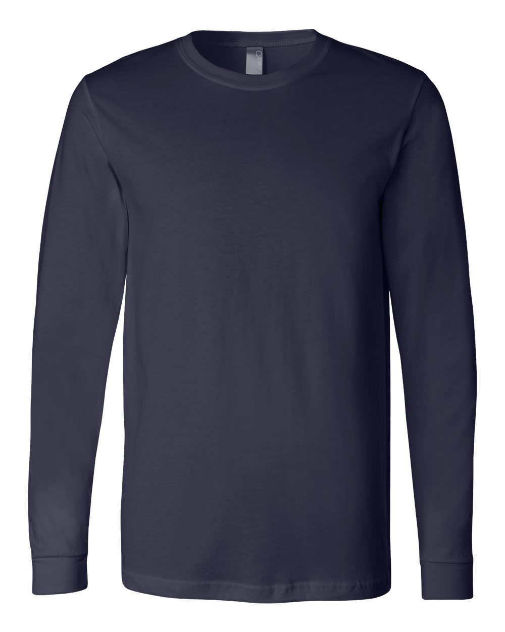 Unisex Jersey Long Sleeve Tee - Front - B05606652 - Navy