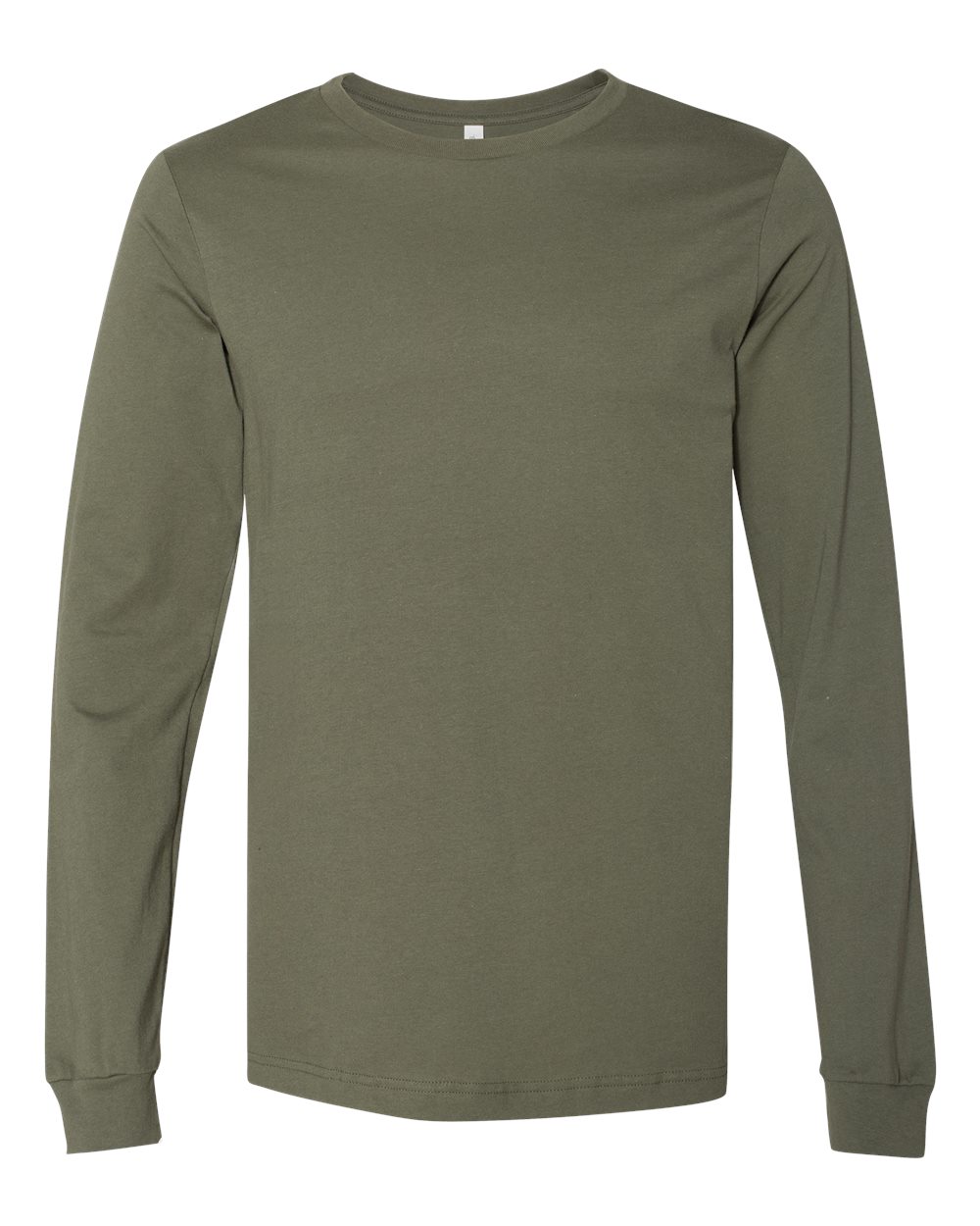 Unisex Jersey Long Sleeve Tee - Front - B05606912 - Military Green