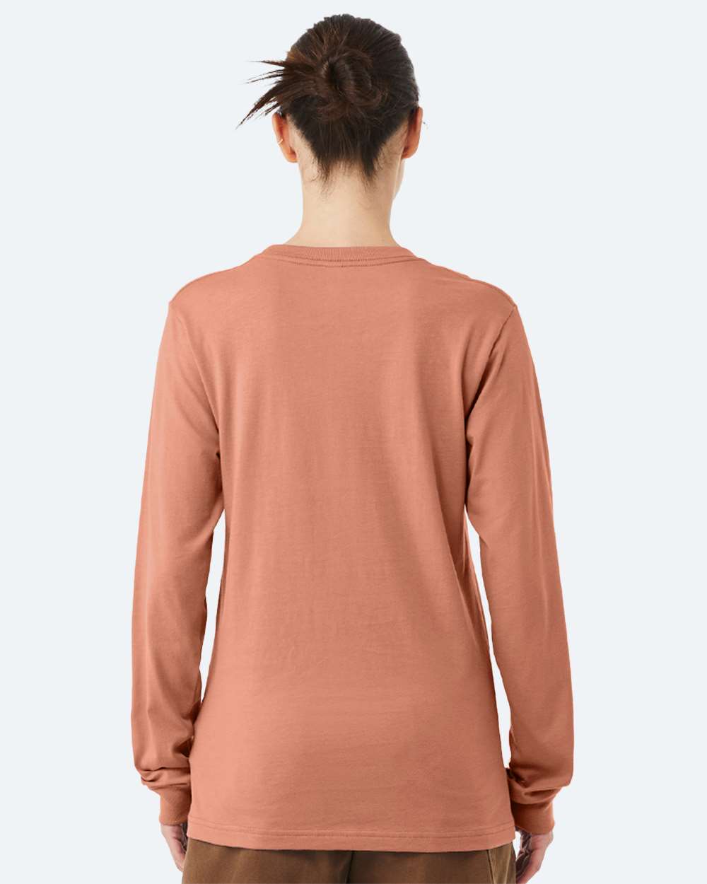 Unisex Jersey Long Sleeve Tee - OnModelBack - B05606062 - Terracotta