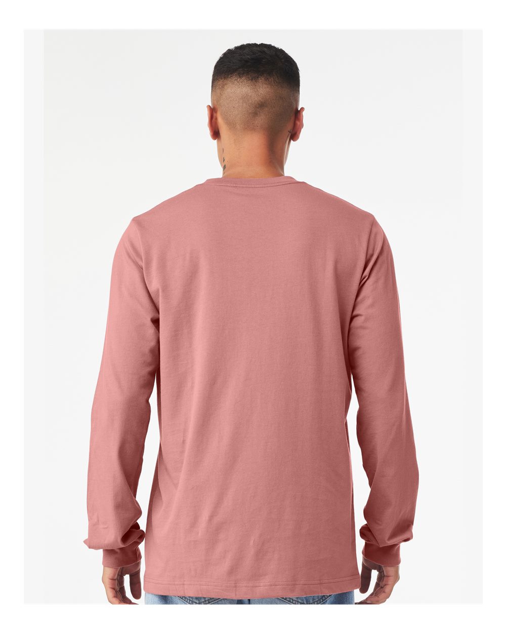 Unisex Jersey Long Sleeve Tee - OnModelBack - B05606072 - Mauve