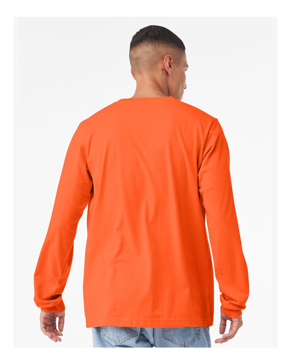 Unisex Jersey Long Sleeve Tee - OnModelBack - B05606162 - Orange