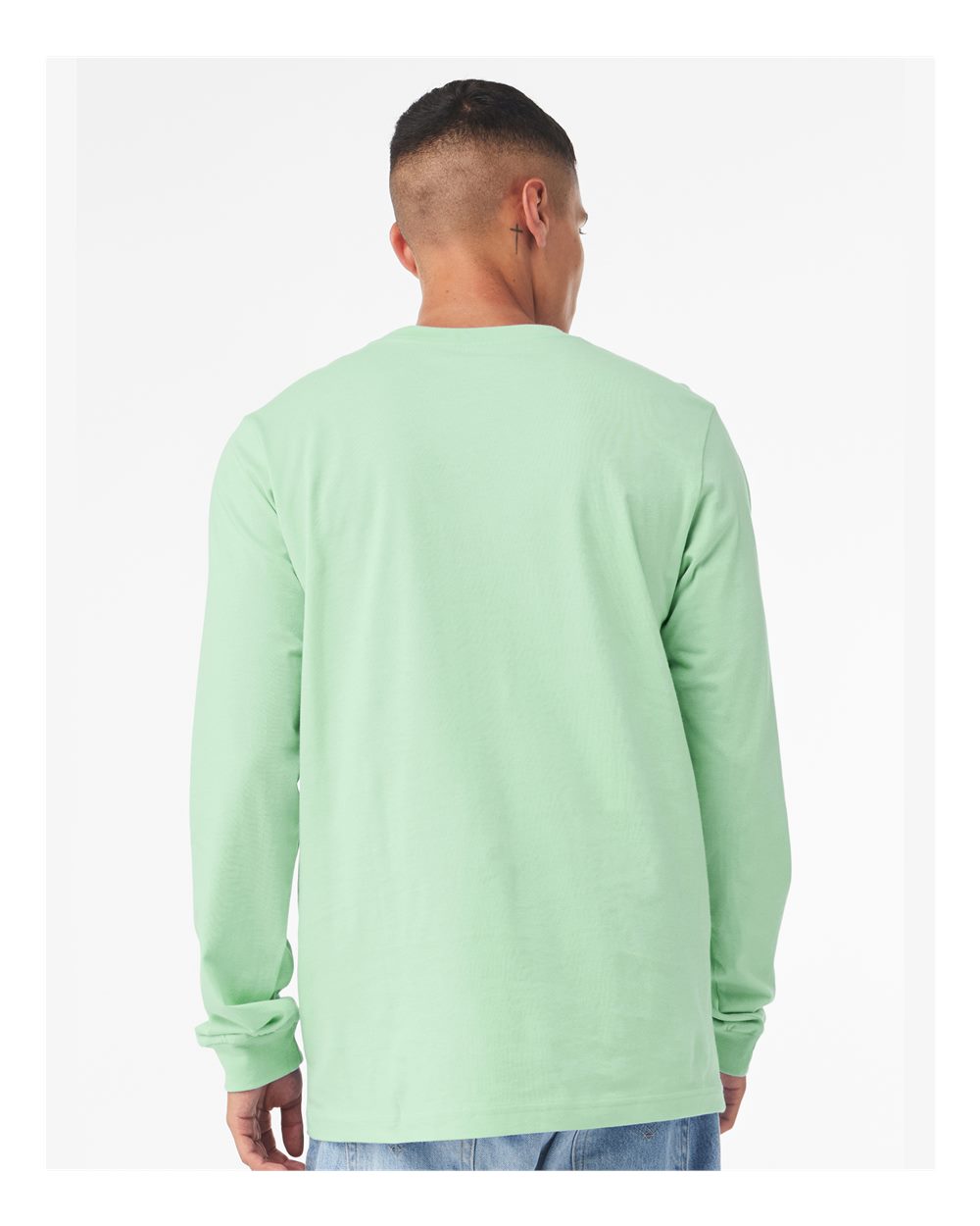 Unisex Jersey Long Sleeve Tee - OnModelBack - B05606222 - Mint