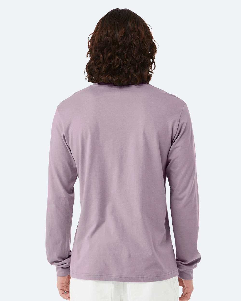Unisex Jersey Long Sleeve Tee - OnModelBack - B05606292 - Light Violet