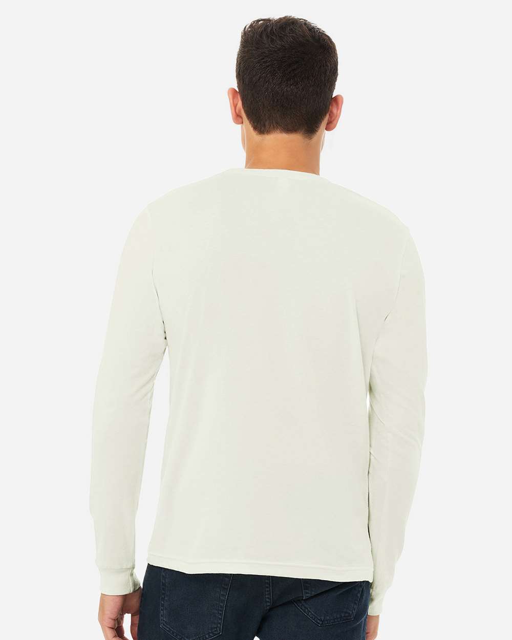 Unisex Jersey Long Sleeve Tee - OnModelBack - B05606412 - Citron