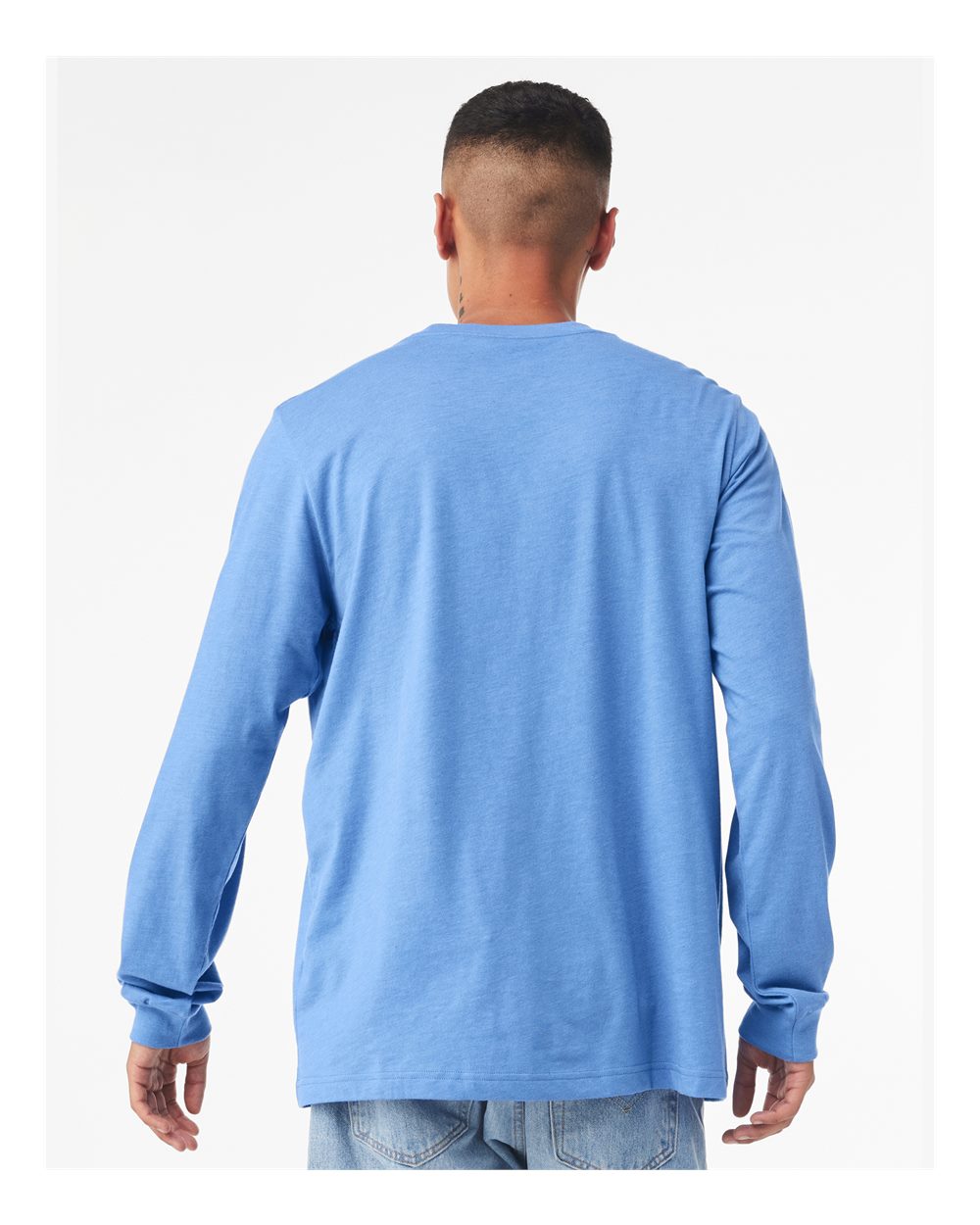 Unisex Jersey Long Sleeve Tee - OnModelBack - B05606512 - Carolina Blue