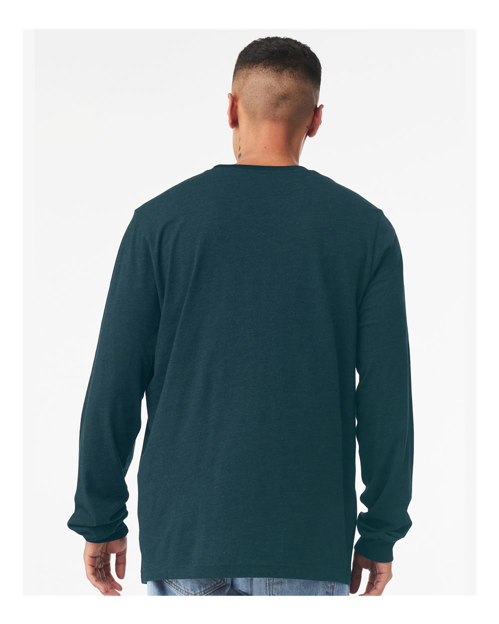 Unisex Jersey Long Sleeve Tee - OnModelBack - B05606592 - Atlantic