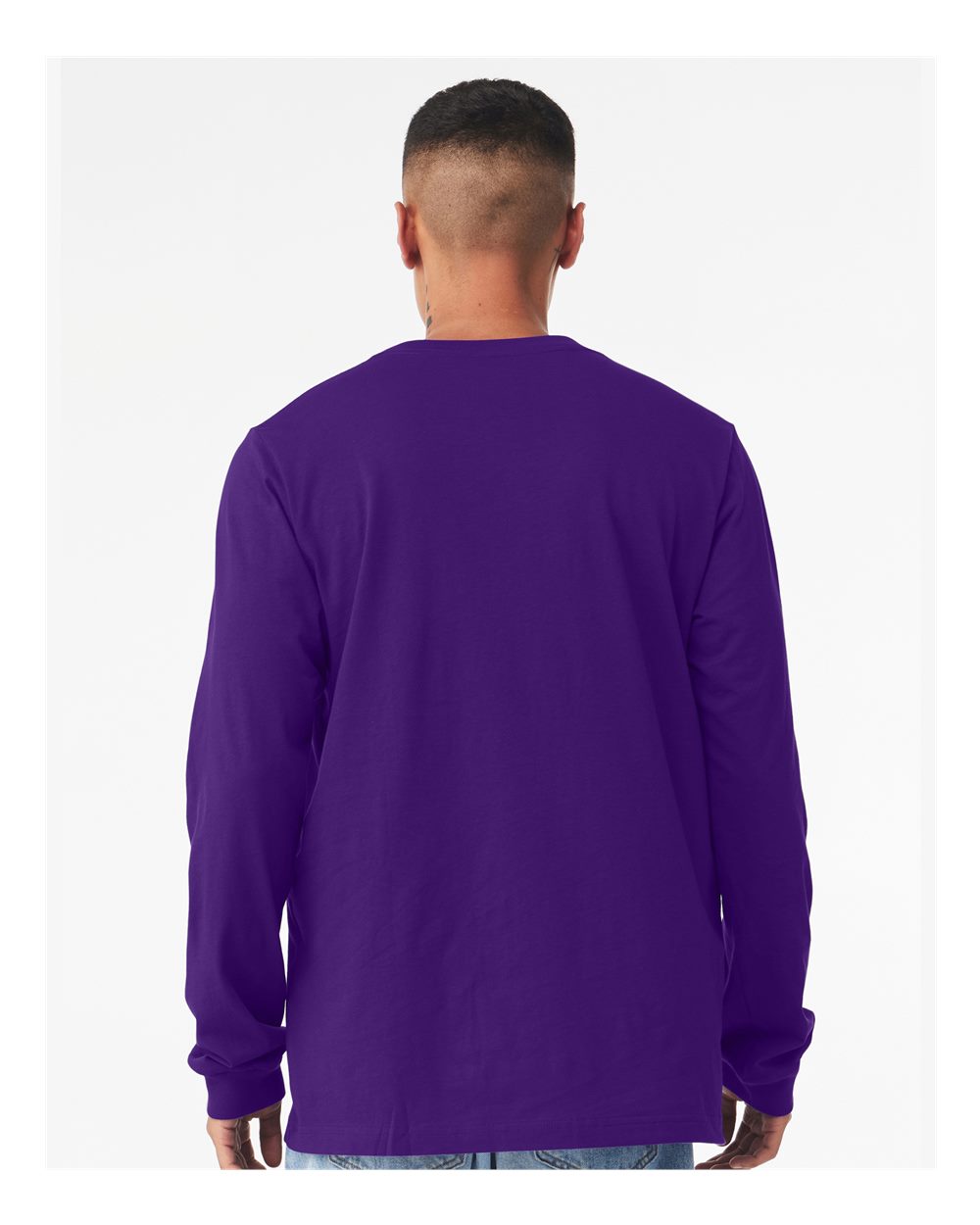 Unisex Jersey Long Sleeve Tee - OnModelBack - B05606742 - Team Purple