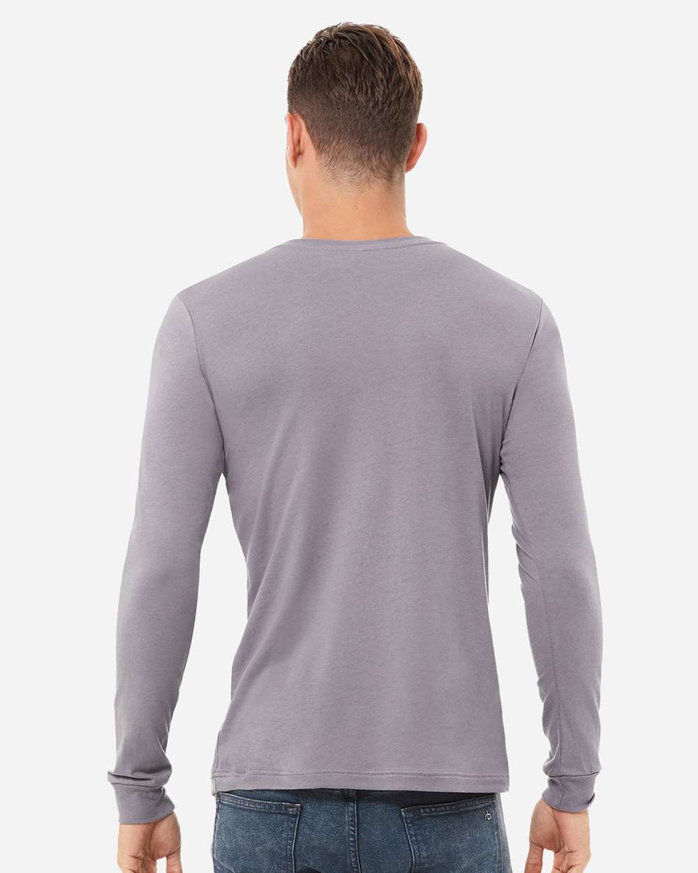 Unisex Jersey Long Sleeve Tee - OnModelBack - B05606852 - Storm