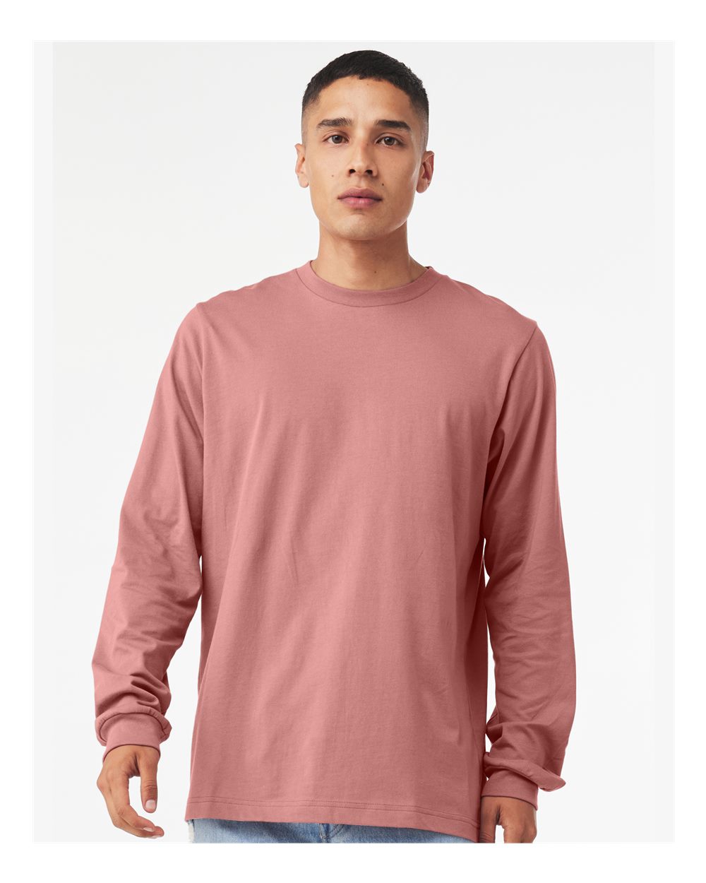 Unisex Jersey Long Sleeve Tee - OnModelFront - B05606072 - Mauve