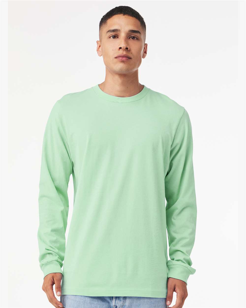 Unisex Jersey Long Sleeve Tee - OnModelFront - B05606222 - Mint