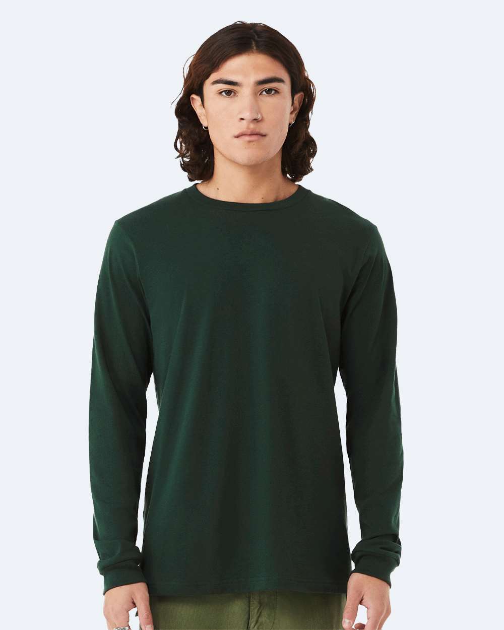 Unisex Jersey Long Sleeve Tee - OnModelFront - B05606282 - Forest