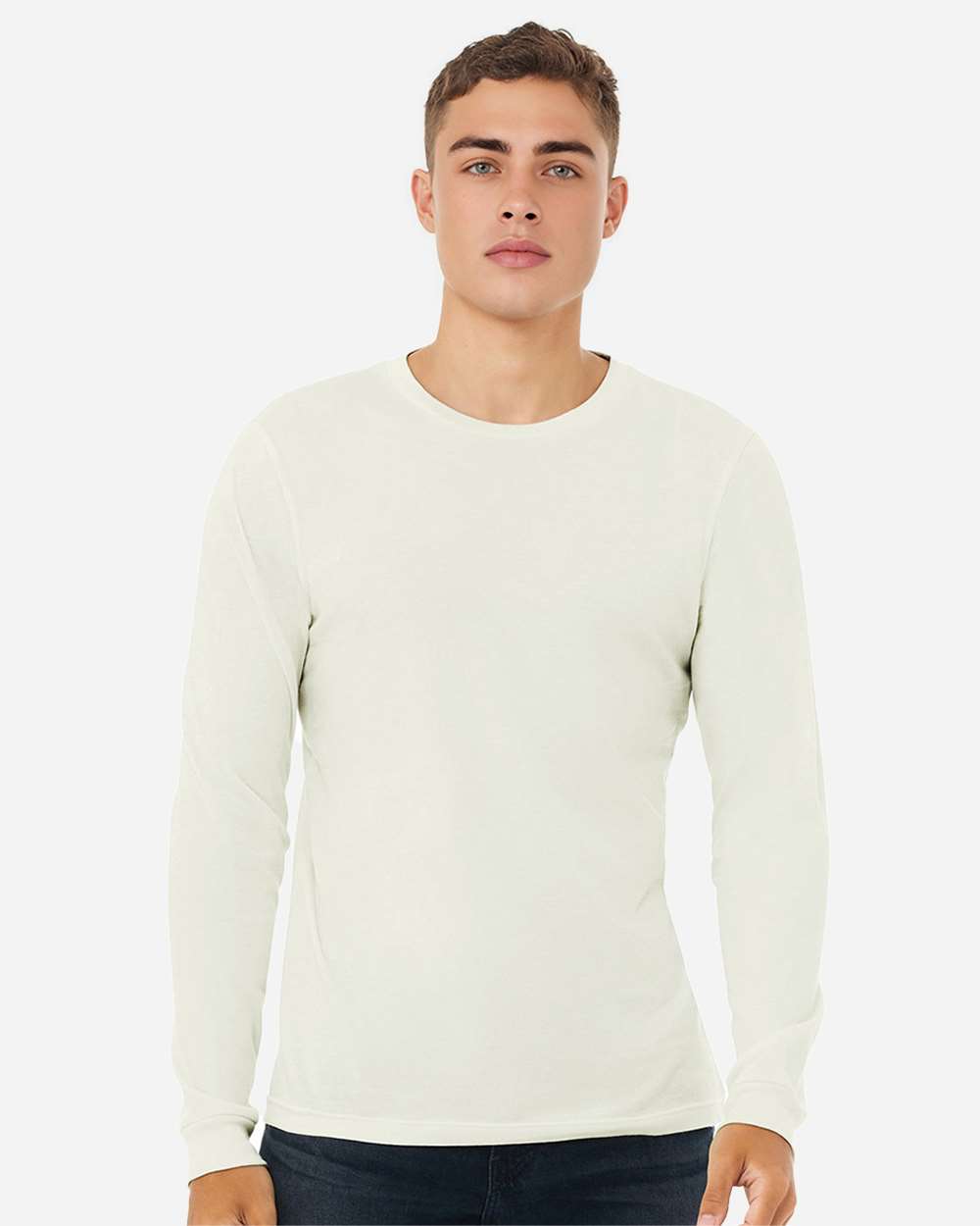 Unisex Jersey Long Sleeve Tee - OnModelFront - B05606412 - Citron