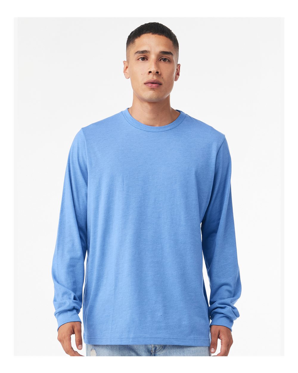 Unisex Jersey Long Sleeve Tee - OnModelFront - B05606512 - Carolina Blue