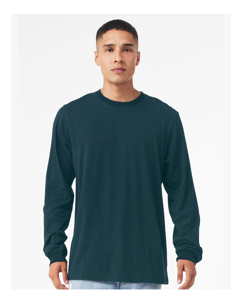 Unisex Jersey Long Sleeve Tee - OnModelFront - B05606592 - Atlantic