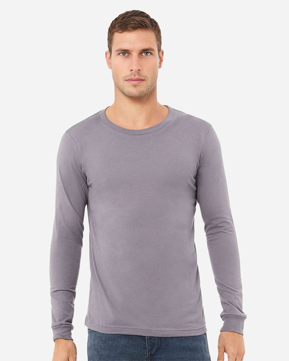 Unisex Jersey Long Sleeve Tee - OnModelFront - B05606852 - Storm