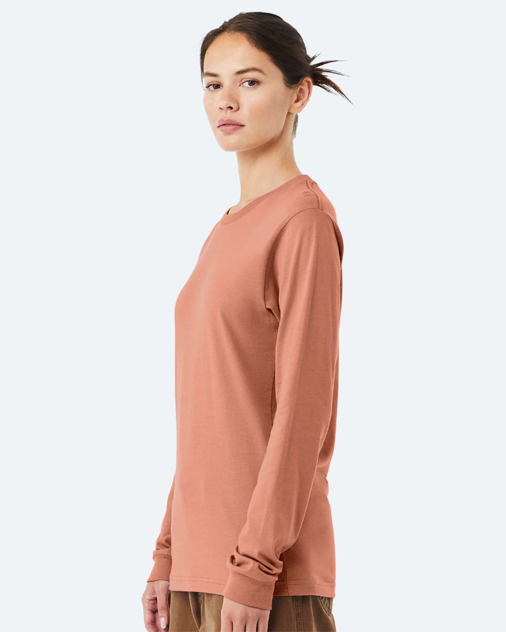Unisex Jersey Long Sleeve Tee - OnModelSide - B05606062 - Terracotta