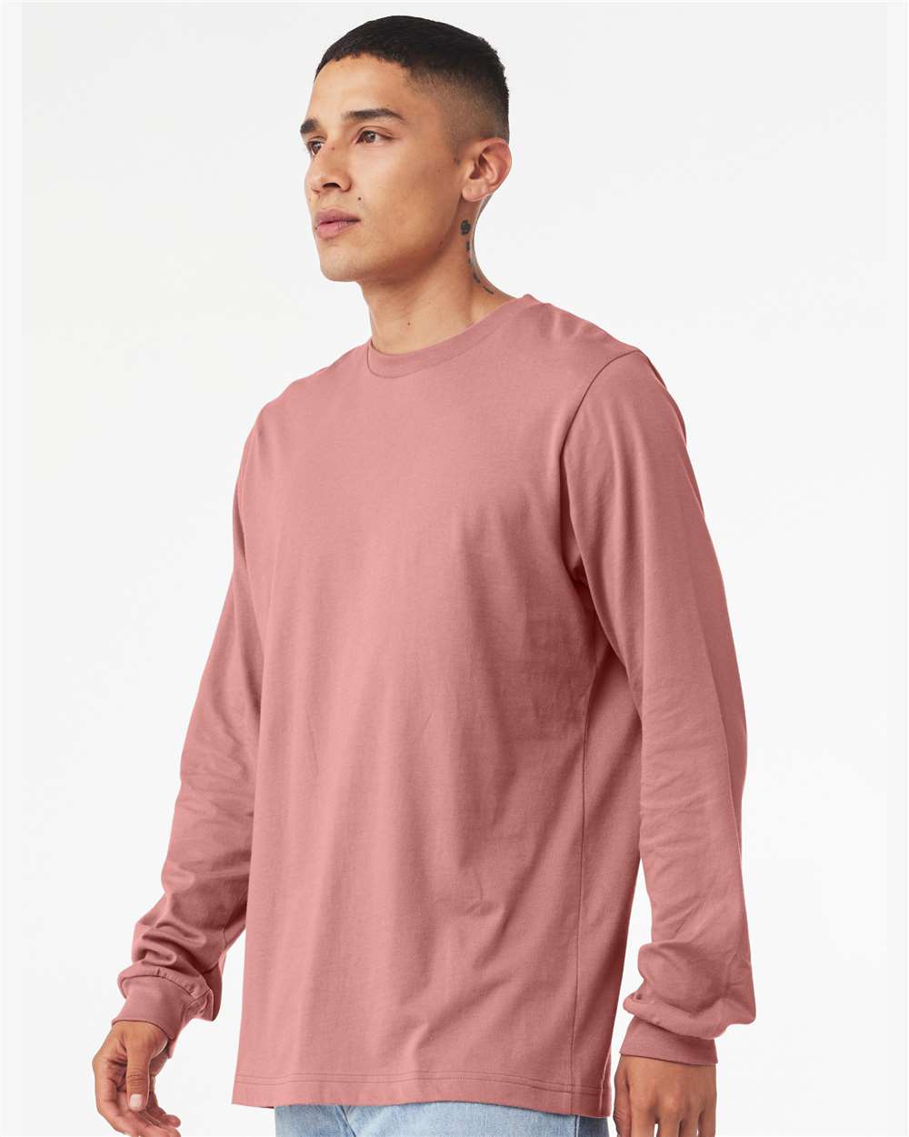 Unisex Jersey Long Sleeve Tee - OnModelSide - B05606072 - Mauve